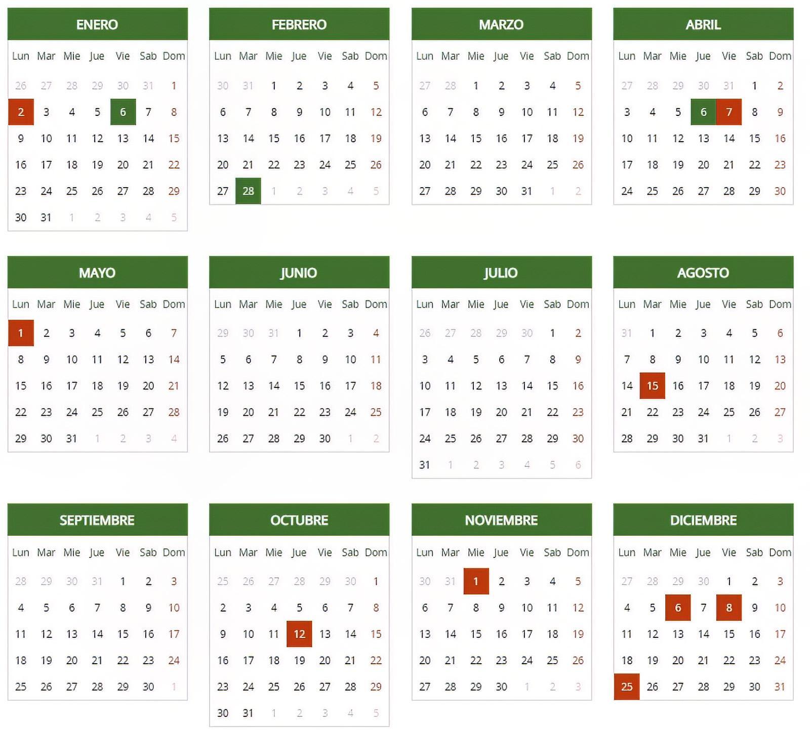 calendario 2023